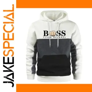 Fleece Spliced Hoodie for Men