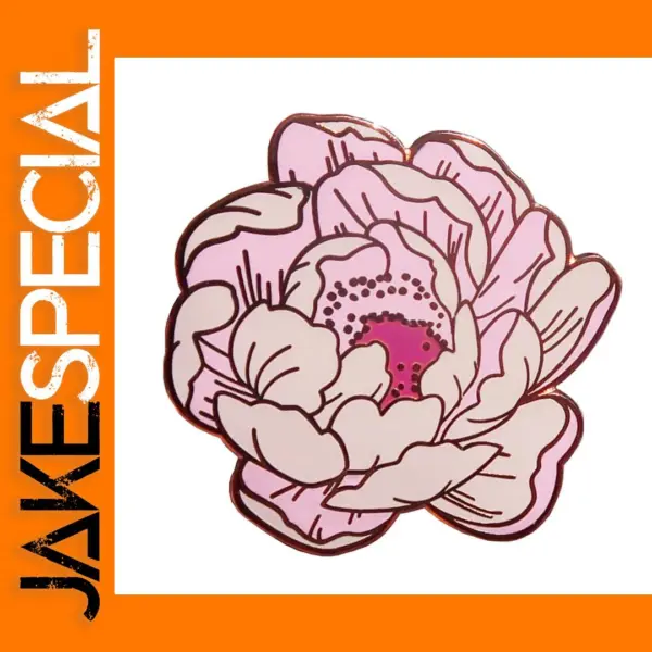 Peony Floral Copper Brooch Pin Accessory