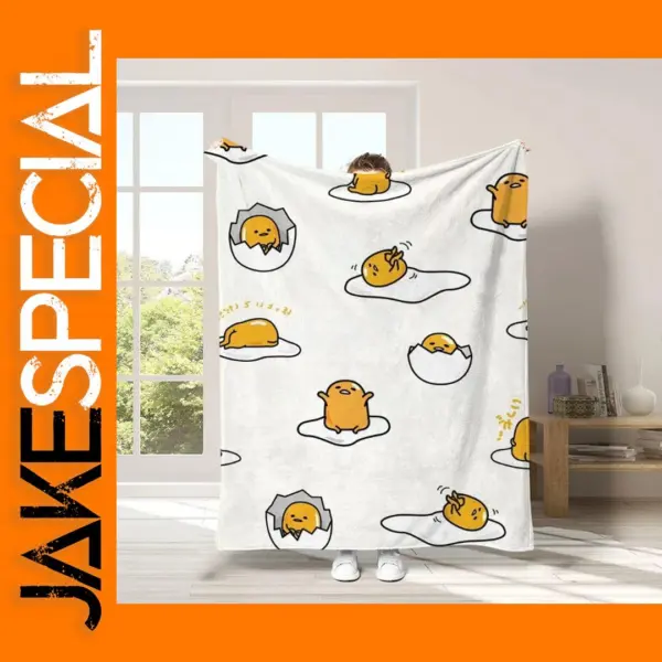 Gudetama Fleece Throw Blanket for Cozy Decor