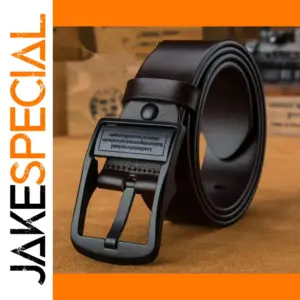 Luxury Leather Men’s Belt with Metal Pin Buckle