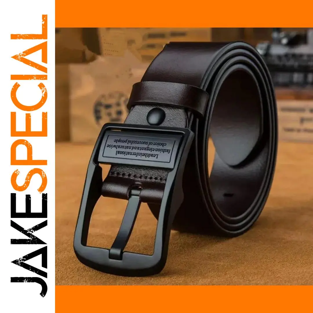 Luxury Leather Men’s Belt with Metal Pin Buckle 1 Luxury Leather Men’s Belt with Metal Pin Buckle