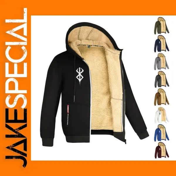Men's Casual Full Zip Fleece Hoodie