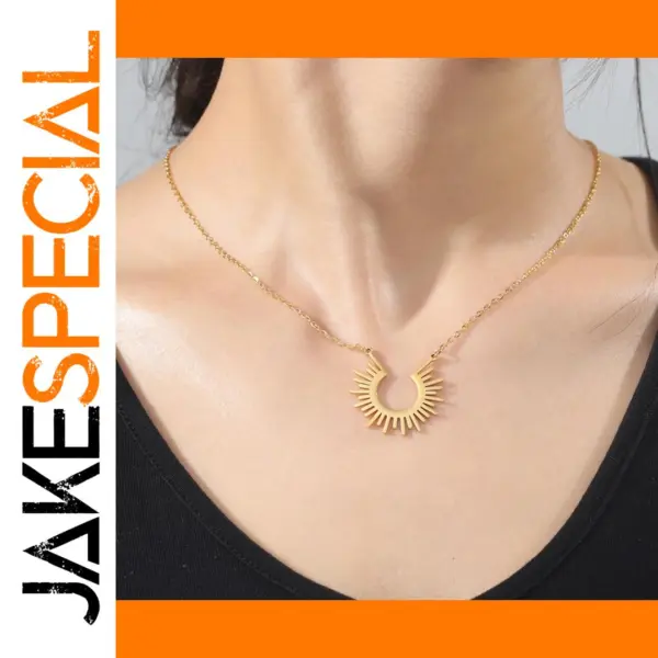 Bohemian Sun Ray Pendant Necklace for Women