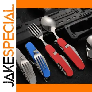 Foldable 4-in-1 Stainless Steel Cutlery Set