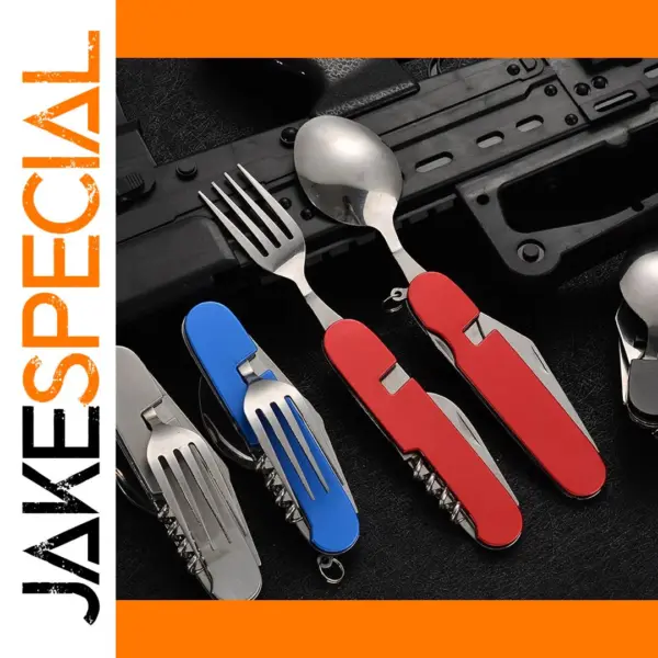 Foldable 4-in-1 Stainless Steel Cutlery Set