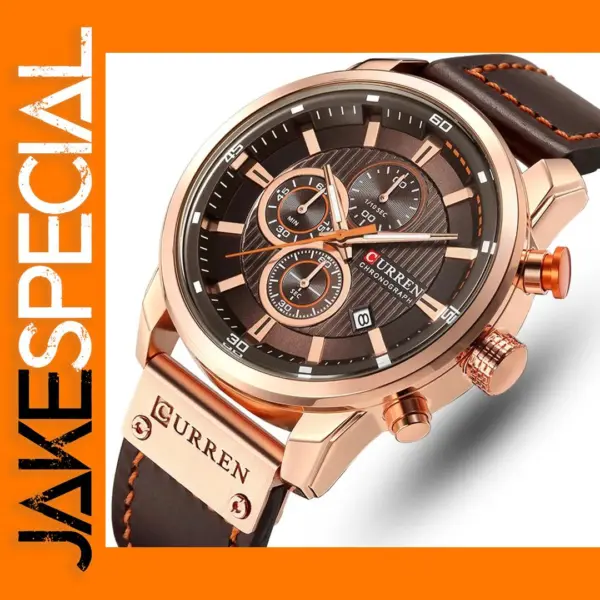 Men's CURREN Quartz Chronograph Leather Watch
