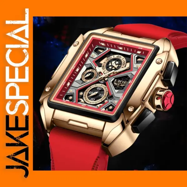 LIGE 2023 Square Quartz Sports Watch