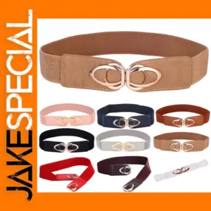 Wide Elastic PU Leather Belt for Women