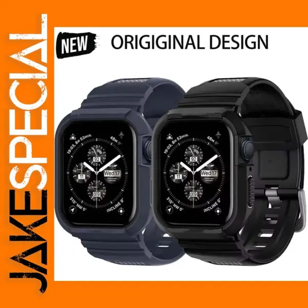 Rugged Carbon Case for Apple Watch Ultra2/9/8/7/6/SE Series 5-9