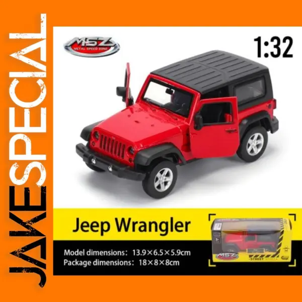 MSZ 1:32 Scale Diecast Jeep Wrangler Model