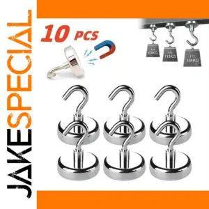 10PCS Stainless Steel Magnet Hooks for Storage