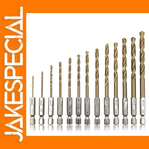 13-Piece Titanium Twist Drill Bit Set