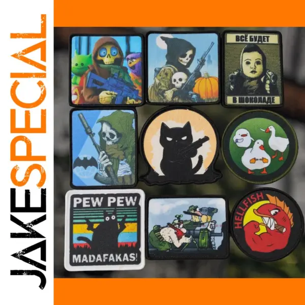 Skull Printed Tactical Patch Set for Clothing