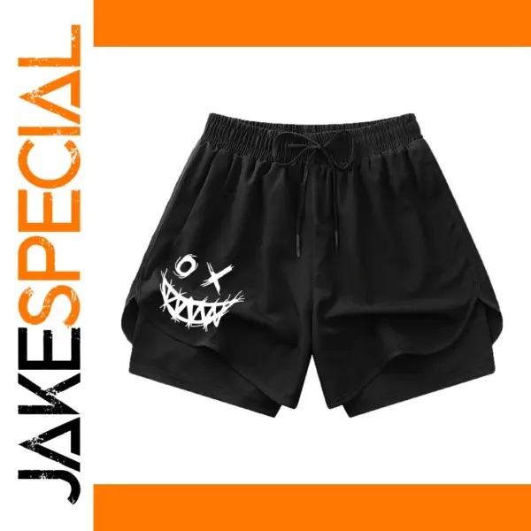 Men's Quick-Dry Double-Layered Fitness Shorts