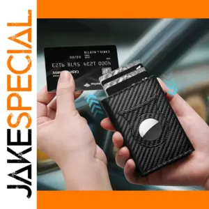 Men's Carbon Fiber RFID Wallet with AirTag Slot