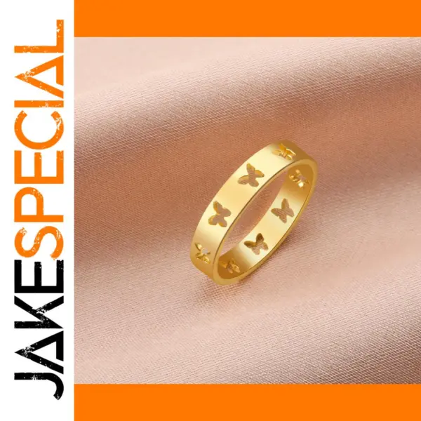 Butterfly Stainless Steel Women's Wedding Ring