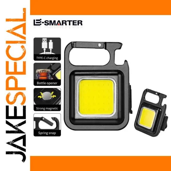 Multifunctional COB LED Keychain Flashlight