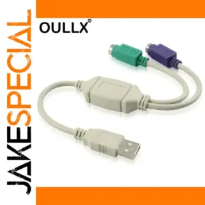 OULLX USB to Dual PS2 Keyboard Mouse Adapter