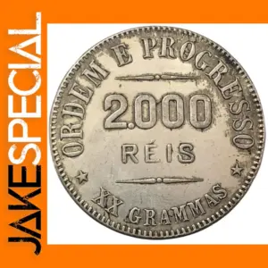 1912 Brazil 2000 Reis Silver Replica Coin
