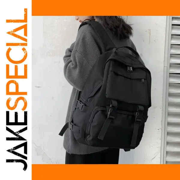 Black Unisex Backpack for Travel and School
