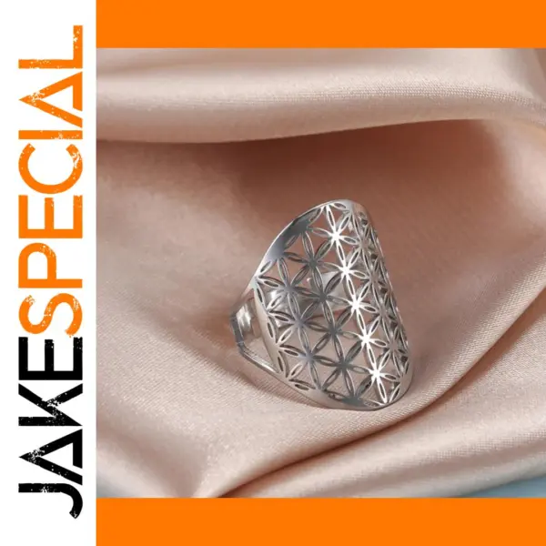 Vintage Flower of Life Adjustable Ring for Women