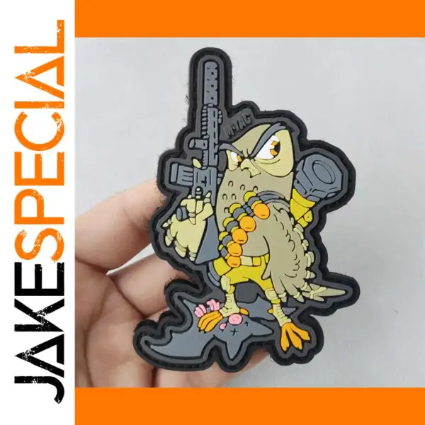 Owl Warrior 3D PVC Patch with Hook & Loop