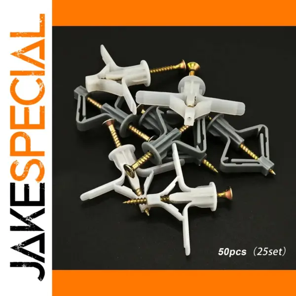 50pcs Nylon Drywall Anchor and Screw Kit
