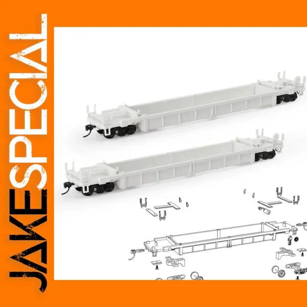 2 Unassembled HO Scale Well Car Models