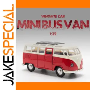 Vibrant Vintage Mini Bus Van Model in Red