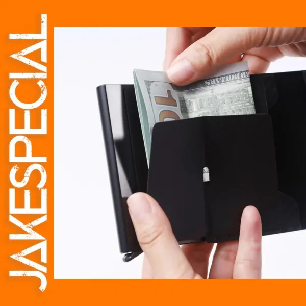 Men's Black RFID Wallet Card Holder