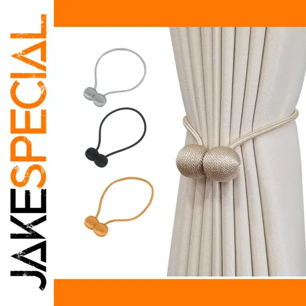 Magnetic Pearl Curtain Tiebacks Set for Elegant Drapes