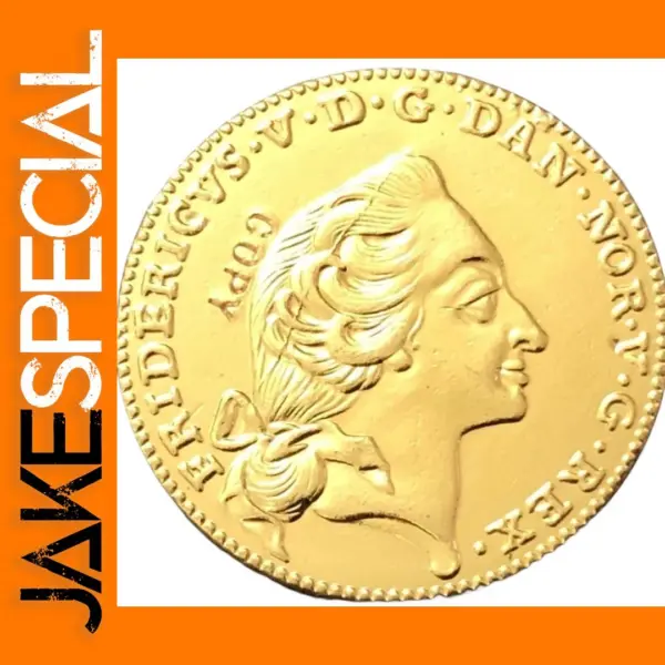 1758 Denmark 22K Gold Plated Replica Coin
