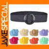 Beltox Women Straw Woven Elastic Belt