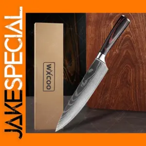 Stainless Steel Chef Knife Set with Damascus Design