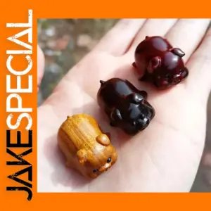 Mini Wooden Lucky Pig Keychain Ornament