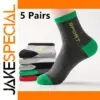 5 Pairs Men's Athletic Crew Socks Set