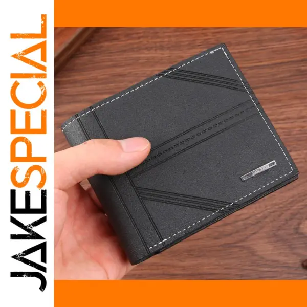 Men's Genuine Leather Short Wallet with Coin Pocket