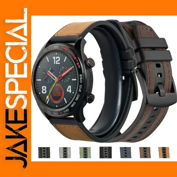 22mm Leather Breathable Sport Strap for Huawei Watch GT4