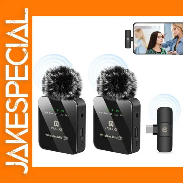 PULUZ Wireless Lavalier Microphone for iPhone/iPad/Type-C