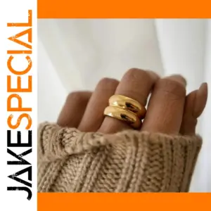 18K Gold Plated Stainless Steel Double Layer Ring