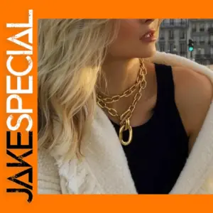 Unisex Layered Chain Necklace with Pendant