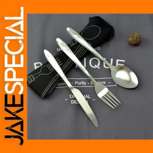 Portable Cartoon Stainless Steel Picnic Cutlery Set