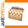Portable Wooden 2 in 1 Chess Board Set