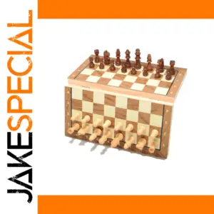 Portable Wooden 2 in 1 Chess Board Set