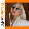 Punk Oval Women's Sunglasses with Mirror Lenses