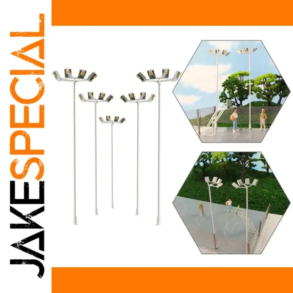 5pcs 1:87 Scale Street Light Models