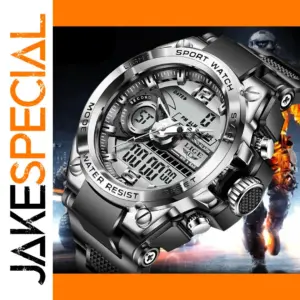 Men's Waterproof Sport Dual Display Watch