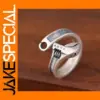 Adjustable Silver Plated Tool Wrench Ring