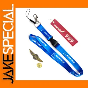 3PCS Vintage Black Keychain Lanyard Set