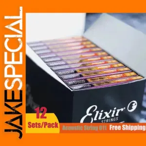 12-Pack Elixir Nanoweb Guitar Strings 80/20 Bronze